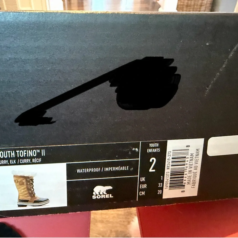 Sorel Tan and Black Waterproof Boots, kids